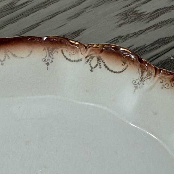 Antique Victorian Floral Oblong Porcelain Platter Stamped “Small Meat Platter 7” - Picture 5 of 7